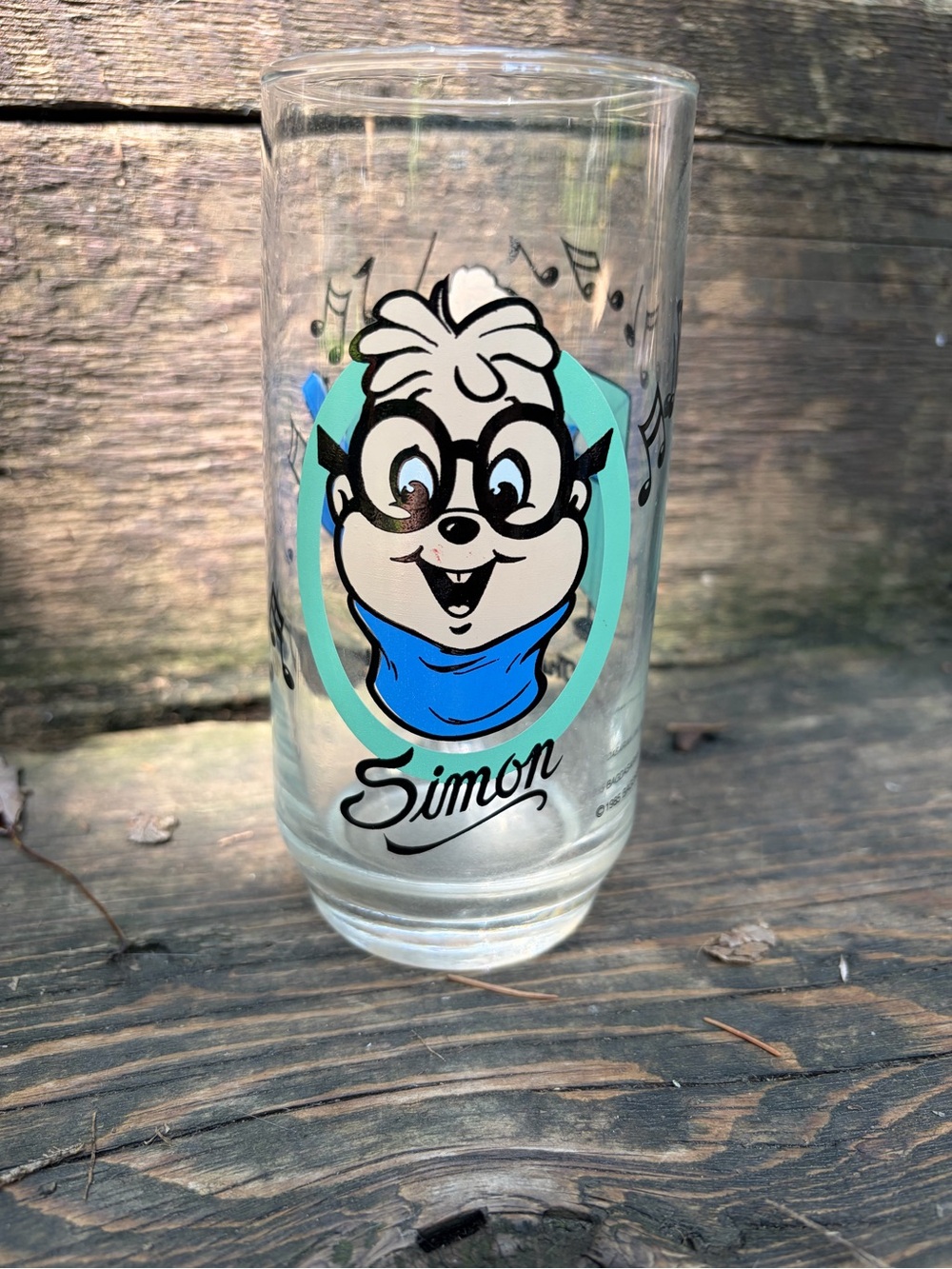 Vintage 1985 Simon from Alvin & the Chipmonks Character Drinking Glass